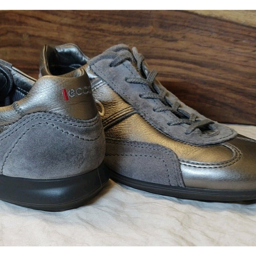 ecco Life Sneaker Buffed Silver/Titanium Life Tie Shoe Women's EU 36 US 6 - Picture 14 of 16